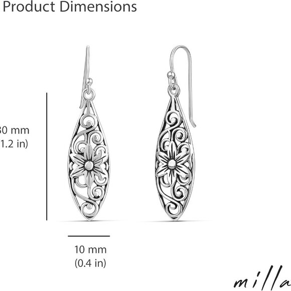 Boho Earrings for Women Dangling | Flower Earrings | Heart Earrings | Tassel Ear - Picture 3 of 6